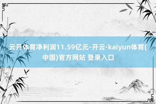 云开体育净利润11.59亿元-开云·kaiyun体育(中国)官方网站 登录入口