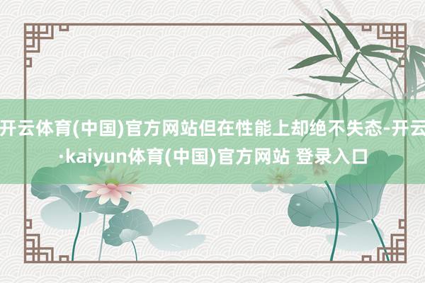 开云体育(中国)官方网站但在性能上却绝不失态-开云·kaiyun体育(中国)官方网站 登录入口